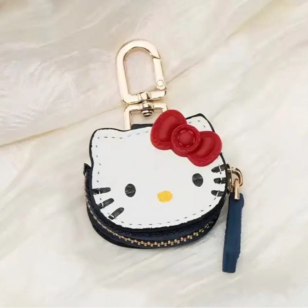 Hello Kitty Purse Bag Charm Keychain Sanrio Kawaii Coin AirTag AirPods - Picture 3 of 6